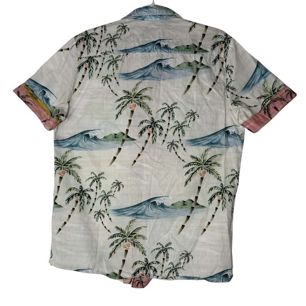 Scotch & Soda Shirt Men's Medium Short Sleeve Button Front Hawaiian Beach Resort - Picture 3 of 10